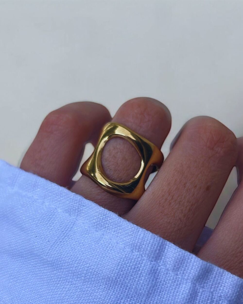 ANILLO ACERO DORADO