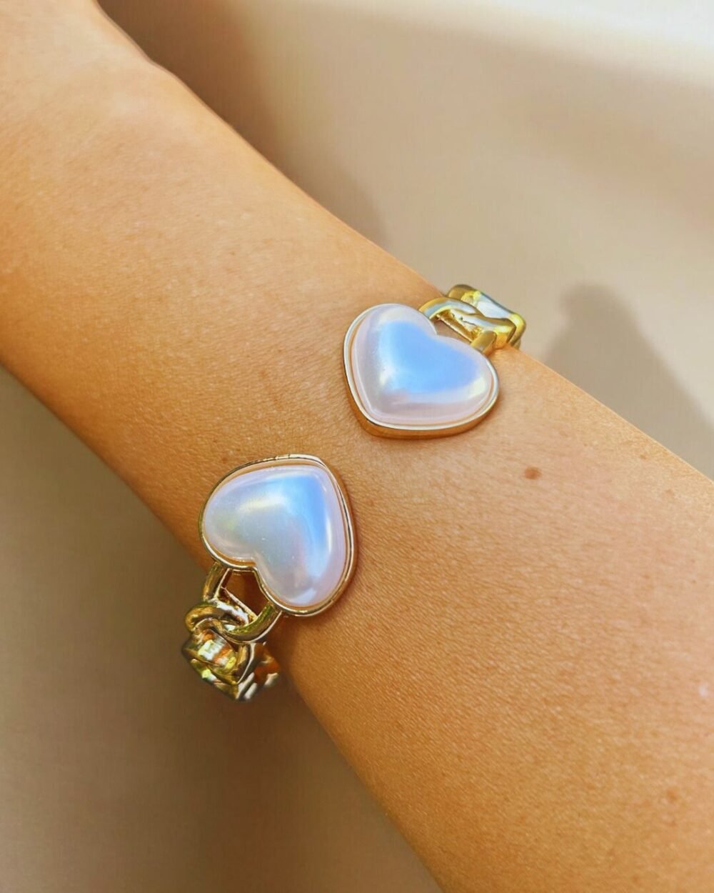 PULSERA ESCLAVA PERLA CORAZON